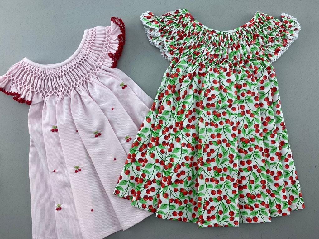 vestido bebê cerejinha 